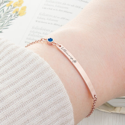 Personalised Birth Flower Swarovski Crystal Rose Gold Bracelet