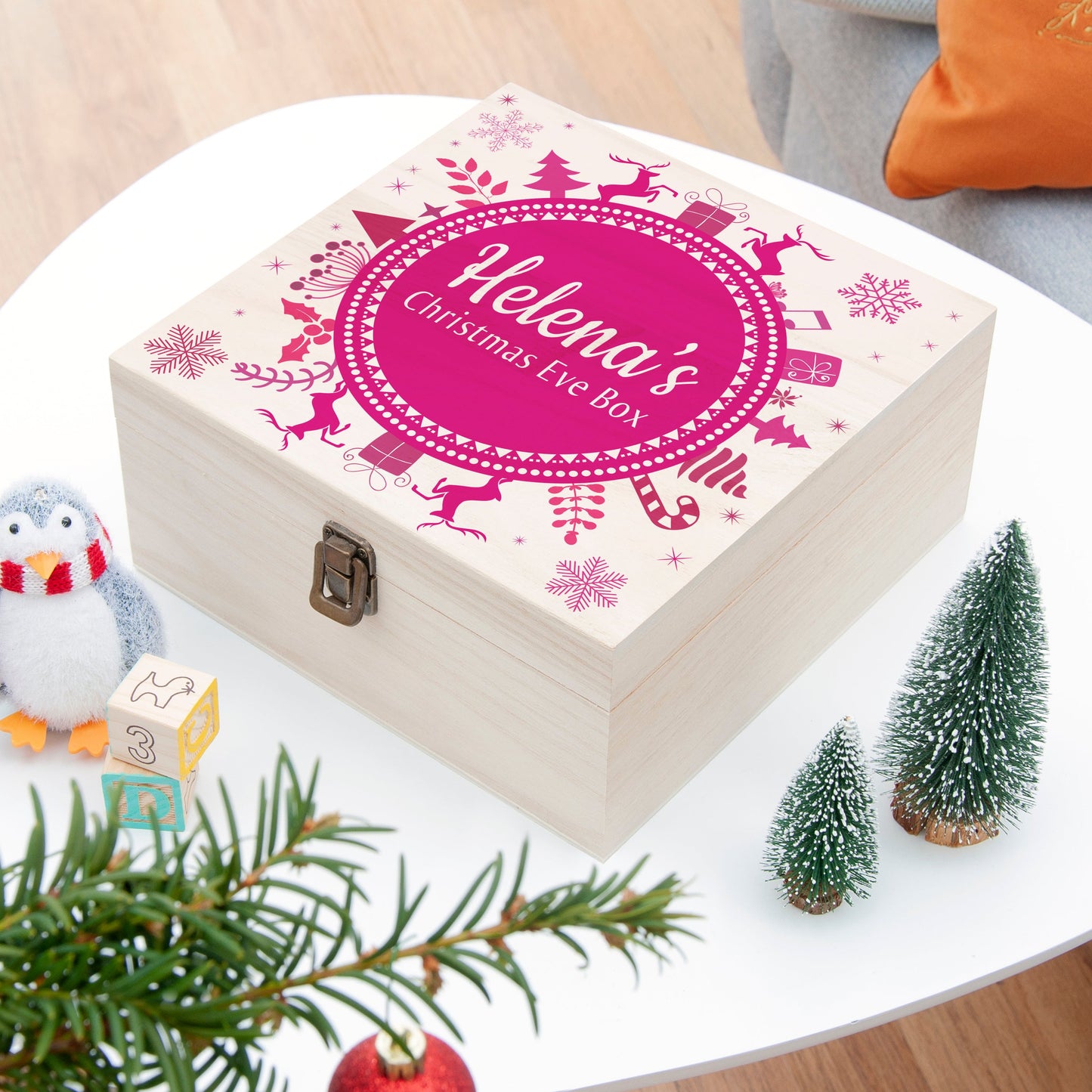 Personalised Snowflake Wreath Christmas Eve Box
