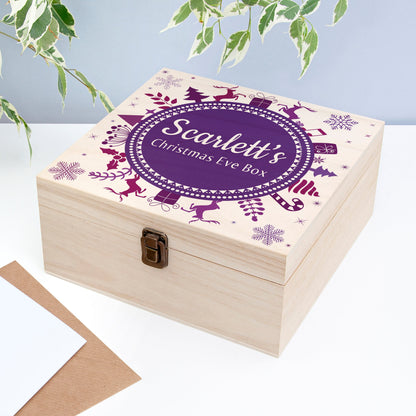 Personalised Snowflake Wreath Christmas Eve Box