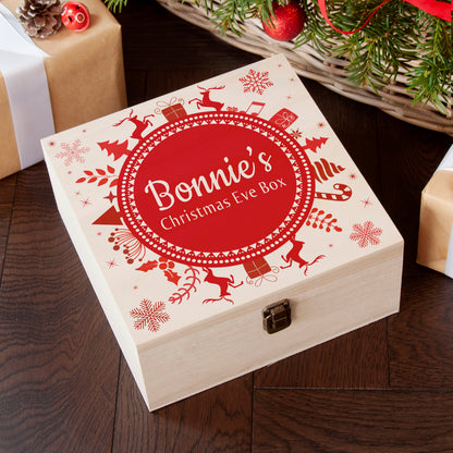 Personalised Snowflake Wreath Christmas Eve Box