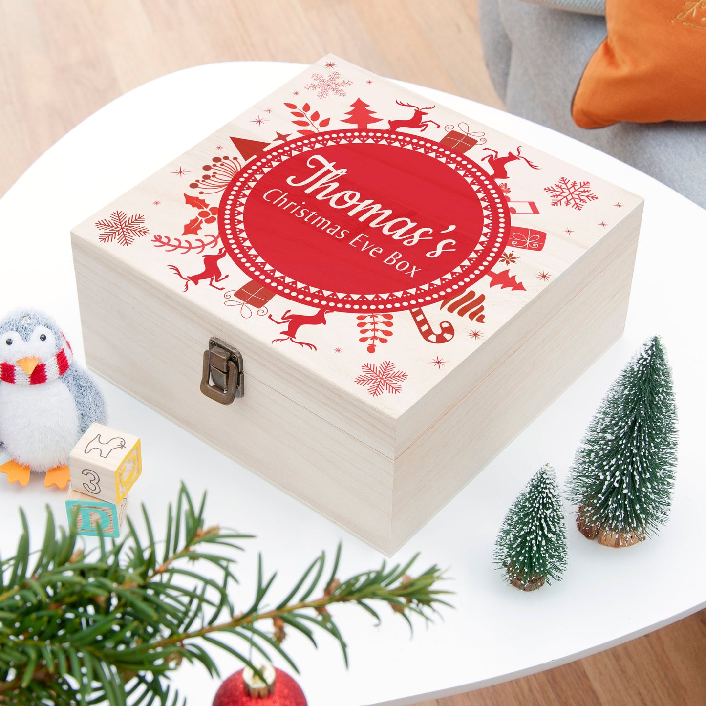 Personalised Snowflake Wreath Christmas Eve Box