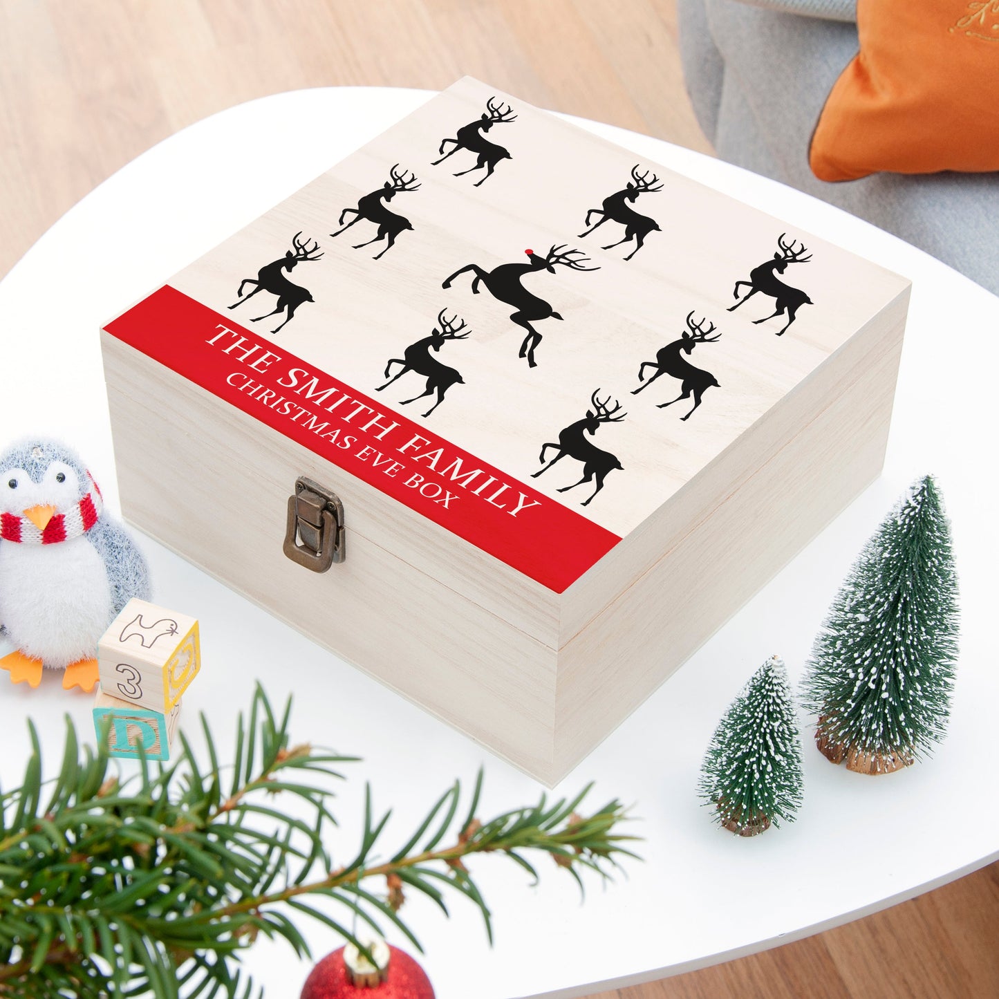 Personalised Reindeer Family Christmas Eve Box