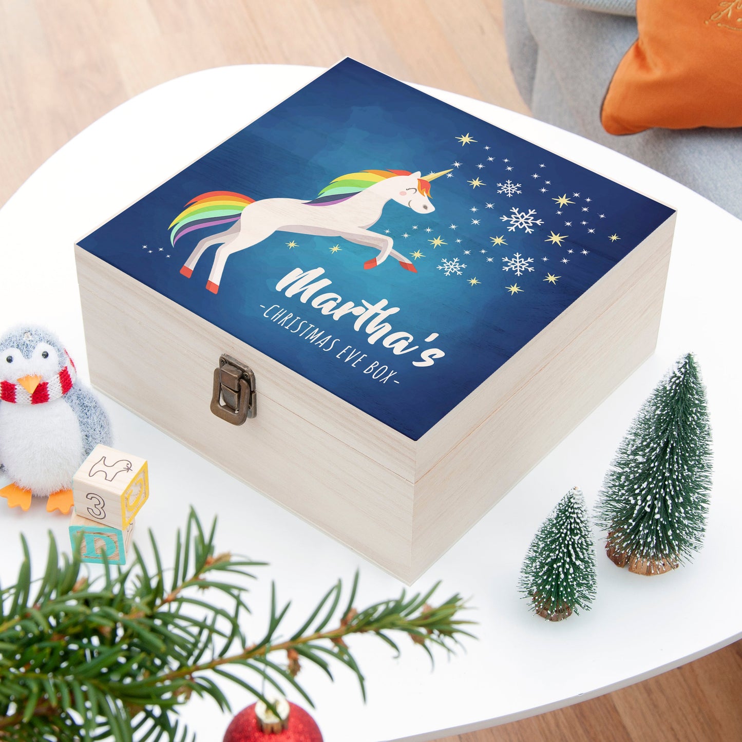 Personalised Rainbow Unicorn Christmas Eve Box
