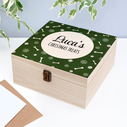 Personalised Dog Treats Christmas Box