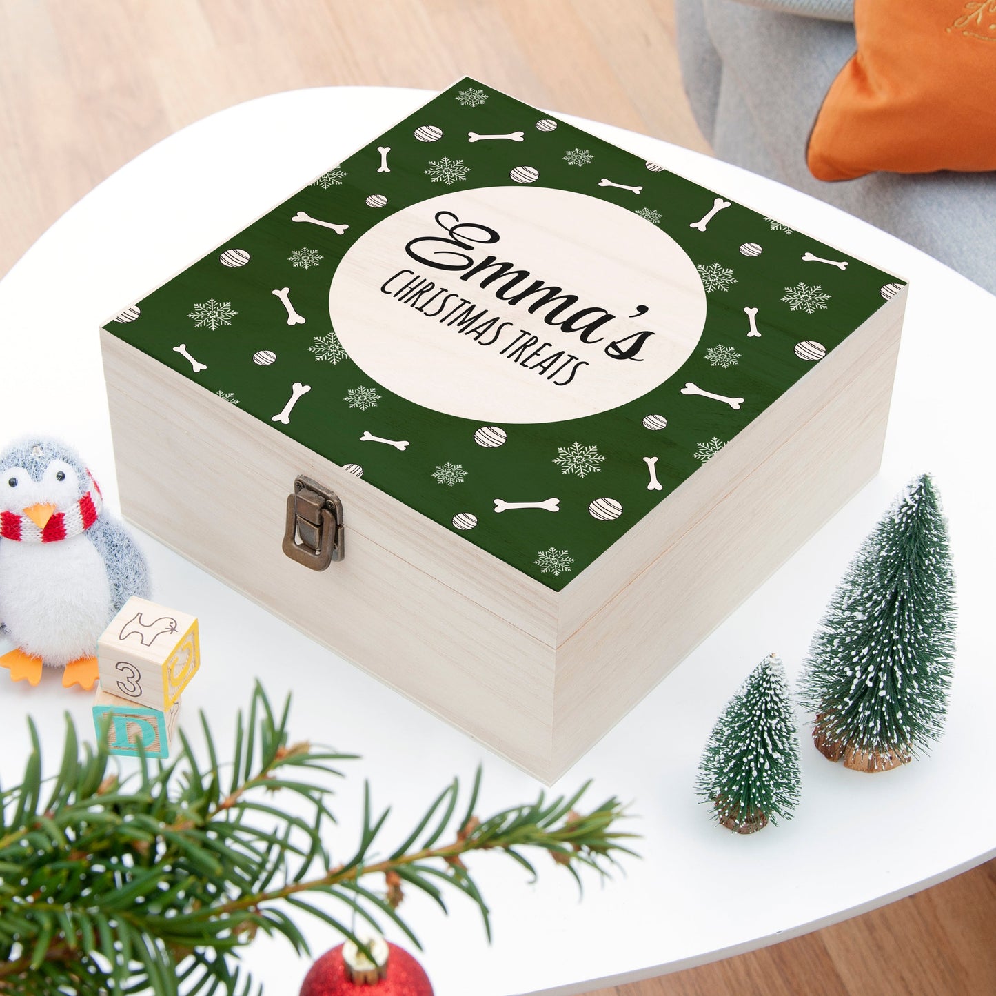Personalised Dog Treats Christmas Box