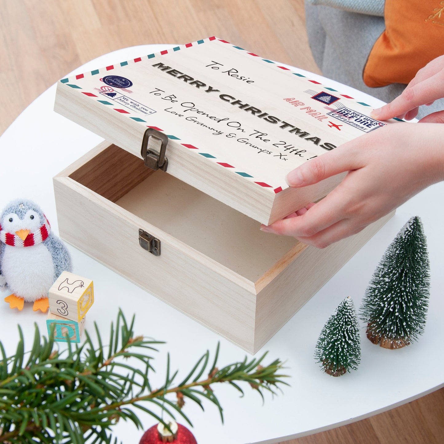 Personalised Nostalgic International Mail Christmas Box