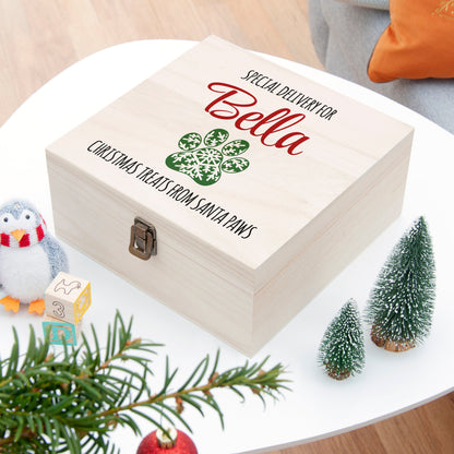 Personalised Pet Paw Christmas Treats Box