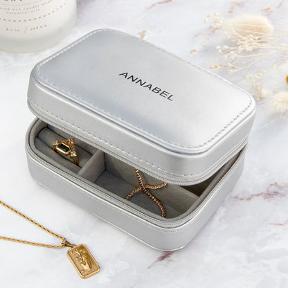 Personalised Bold Message Silver Jewellery Case