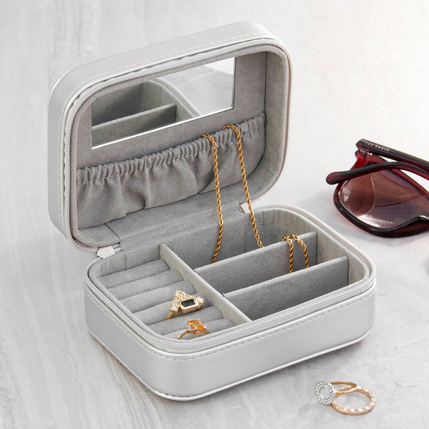 Personalised Bold Message Silver Jewellery Case