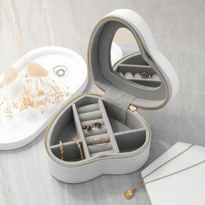 Personalised White Heart Jewellery Case