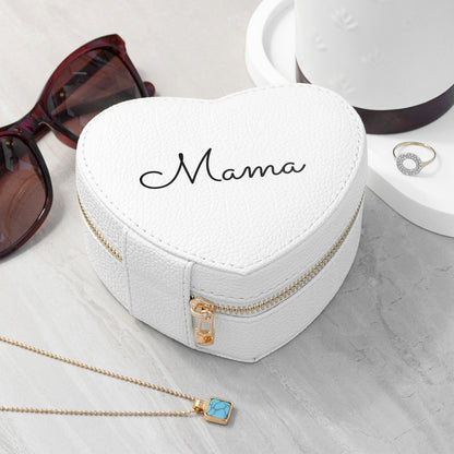 Personalised White Heart Jewellery Case