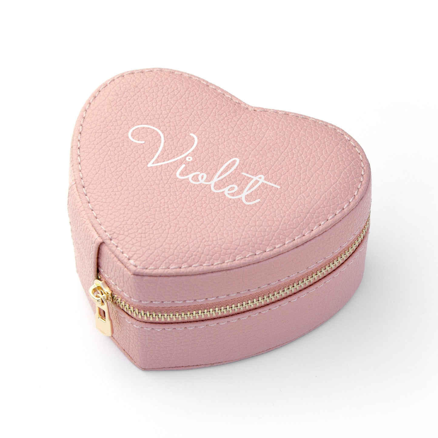 Personalised Pink Heart Jewellery Case