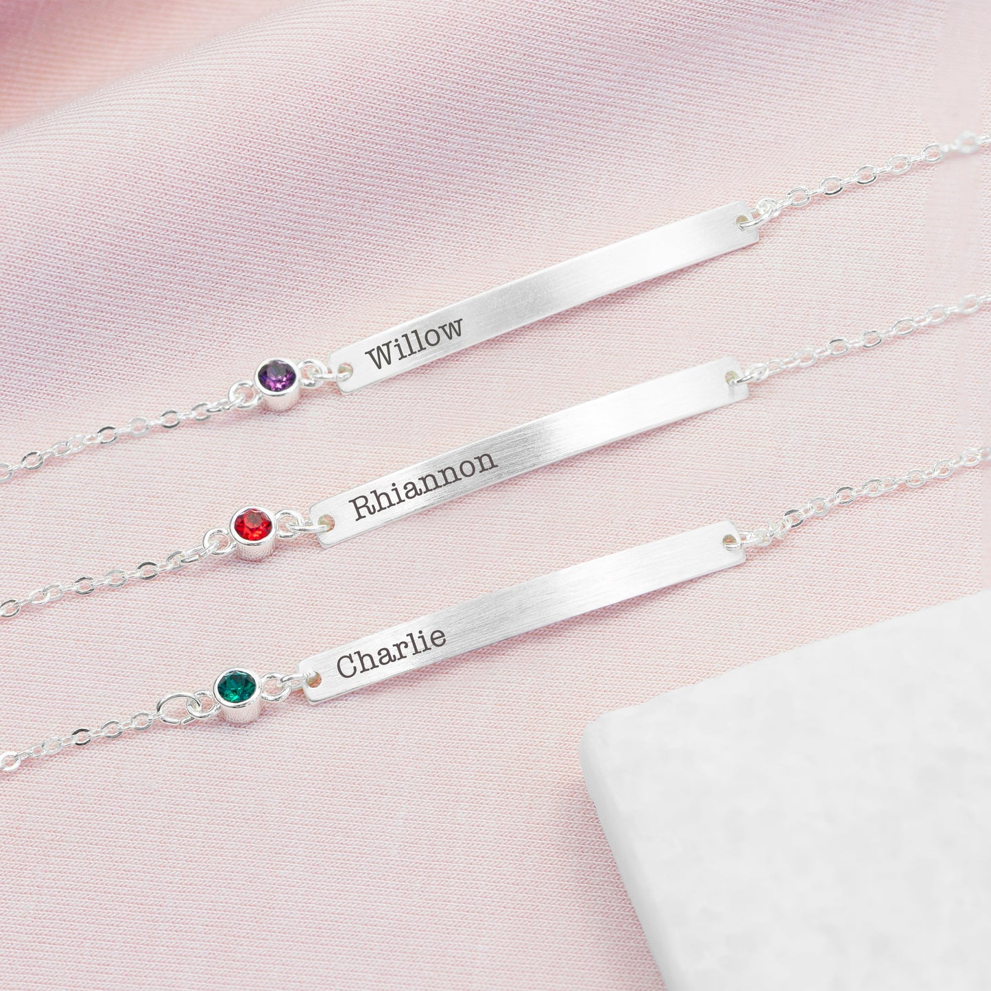 Personalised Silver Birthstone Swarovski Crystal Bracelet