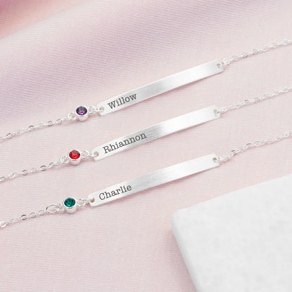 Personalised Silver Birthstone Swarovski Crystal Bracelet