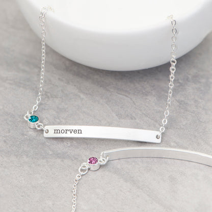 Personalised Silver Birthstone Swarovski Crystal Bracelet