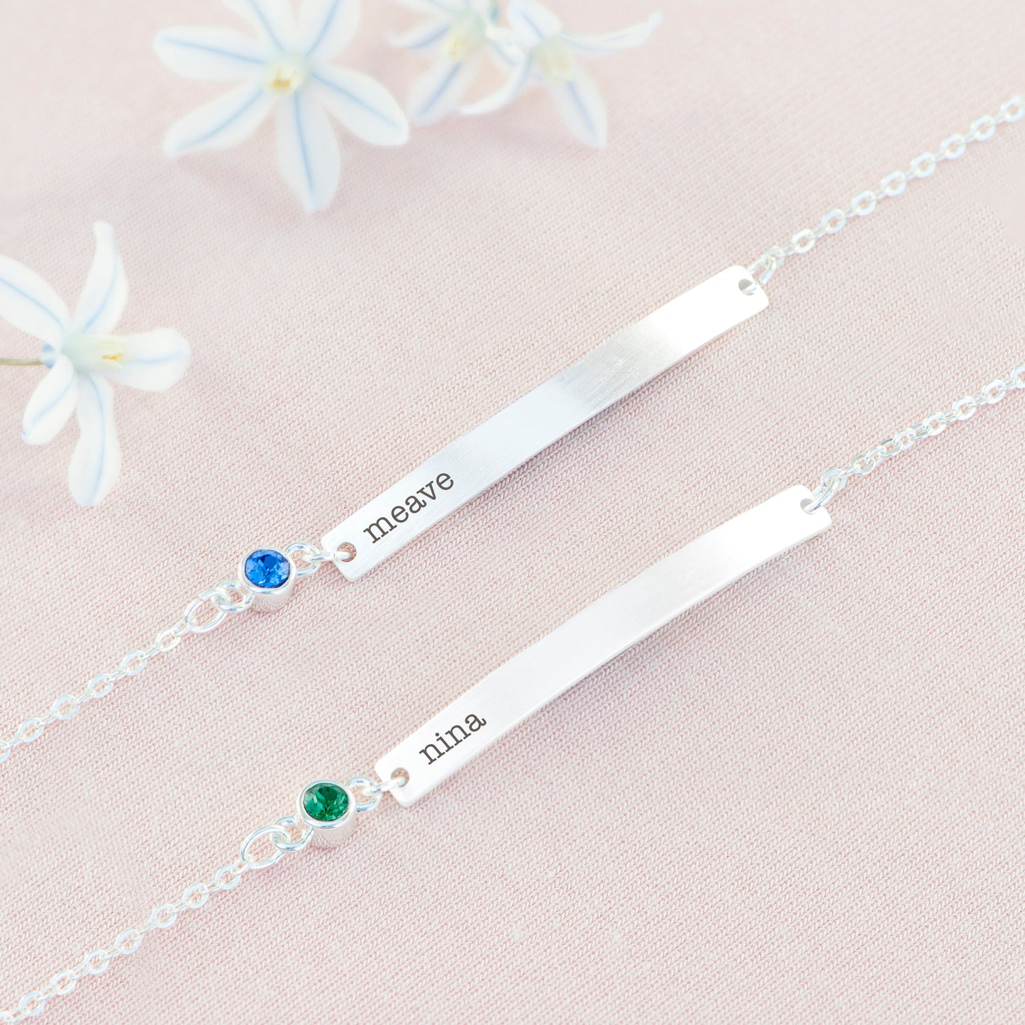 Personalised Silver Birthstone Swarovski Crystal Bracelet