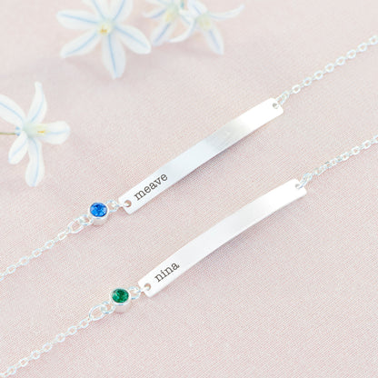 Personalised Silver Birthstone Swarovski Crystal Bracelet
