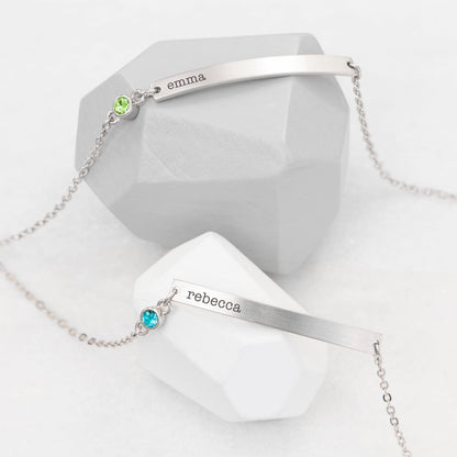 Personalised Silver Birthstone Swarovski Crystal Bracelet