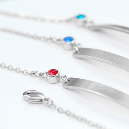 Personalised Silver Birthstone Swarovski Crystal Bracelet