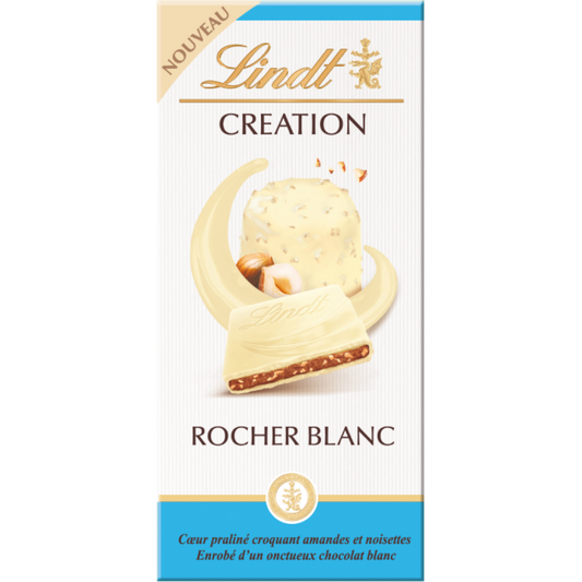 Lindt Creation | Hazelnut Rocher White Chocolate | 148g Bar