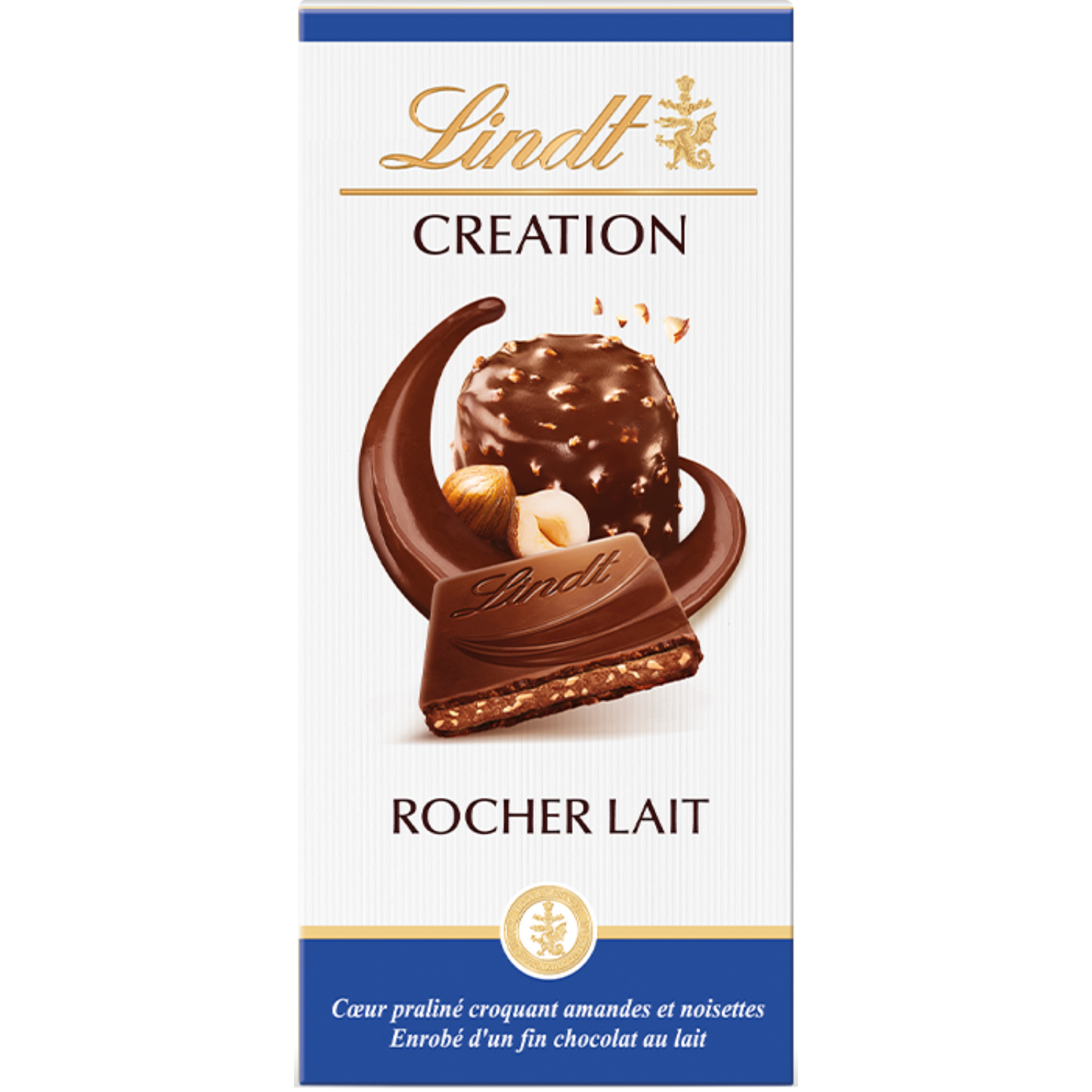 Lindt Creation | Hazelnut Rocher Milk Chocolate | 150g Bar | BB End Jan 27