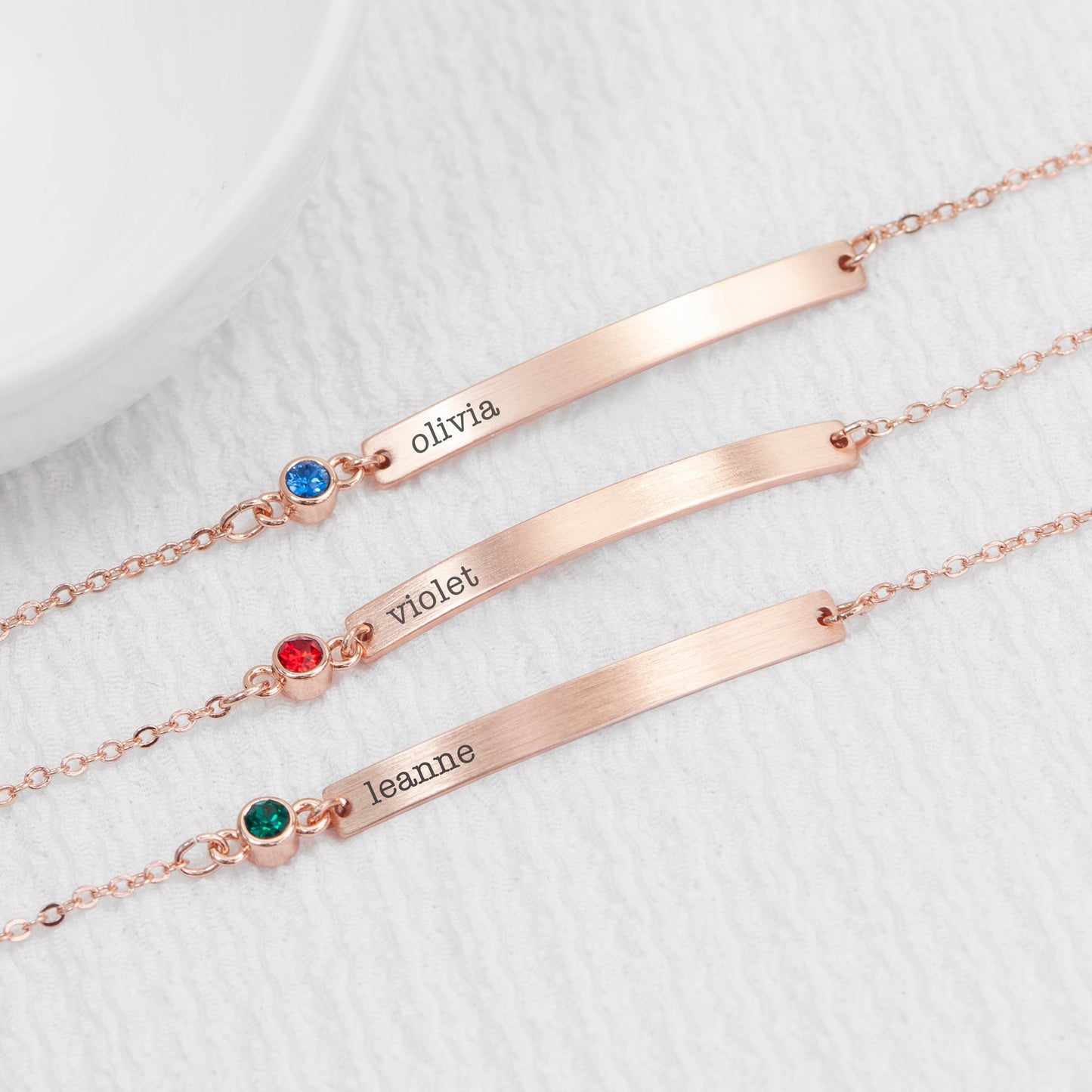Personalised Rose Gold Birthstone Swarovski Crystal Bracelet