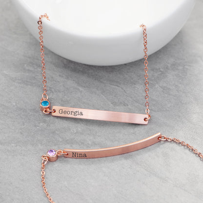 Personalised Rose Gold Birthstone Swarovski Crystal Bracelet