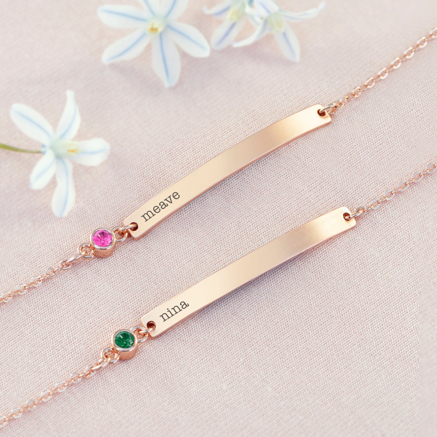 Personalised Rose Gold Birthstone Swarovski Crystal Bracelet