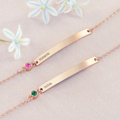 Personalised Rose Gold Birthstone Swarovski Crystal Bracelet