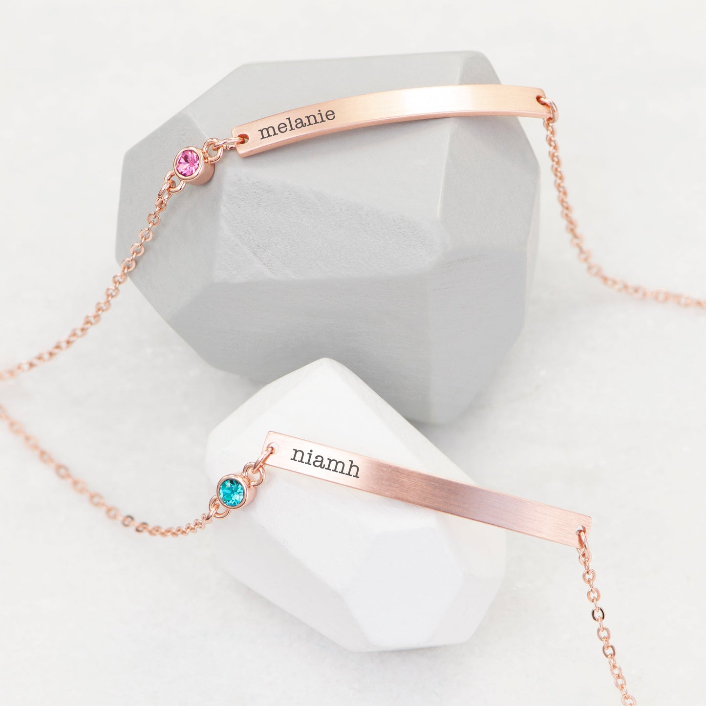 Personalised Rose Gold Birthstone Swarovski Crystal Bracelet