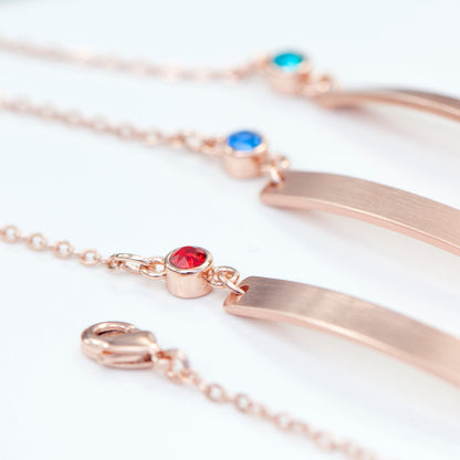 Personalised Rose Gold Birthstone Swarovski Crystal Bracelet