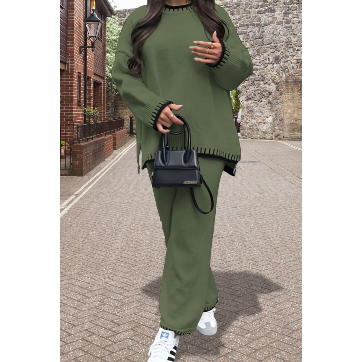 Stitched Stylish 2-Piece Knitted Lounge Co-Ord Set - Ultimate Comfort