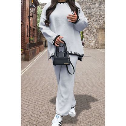 Stitched Stylish 2-Piece Knitted Lounge Co-Ord Set - Ultimate Comfort