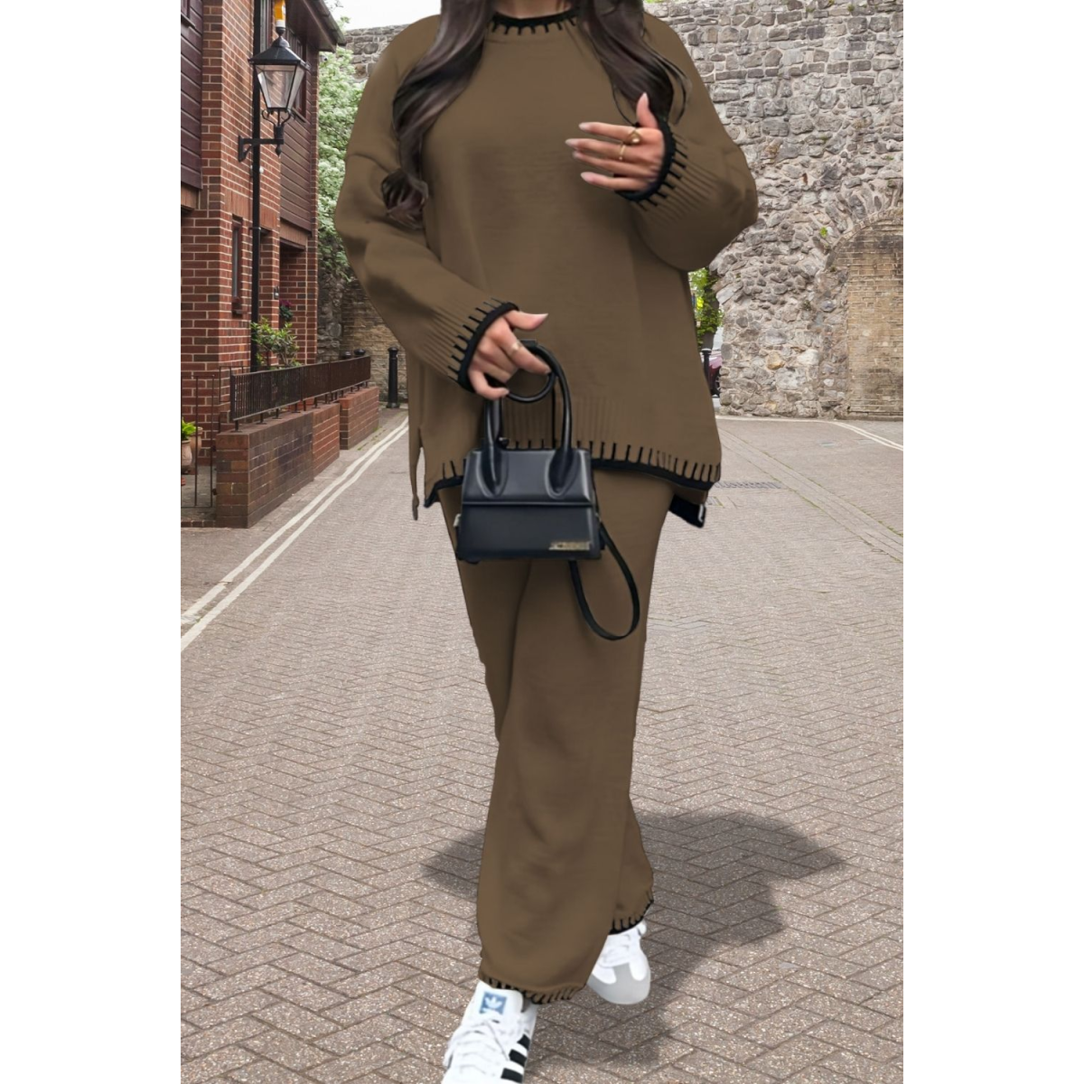 Stitched Stylish 2-Piece Knitted Lounge Co-Ord Set - Ultimate Comfort