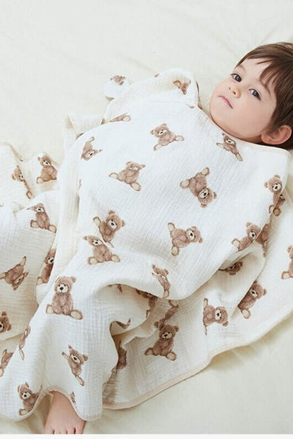 Baby Bear Hooded Bath Towel Receiving Blanket