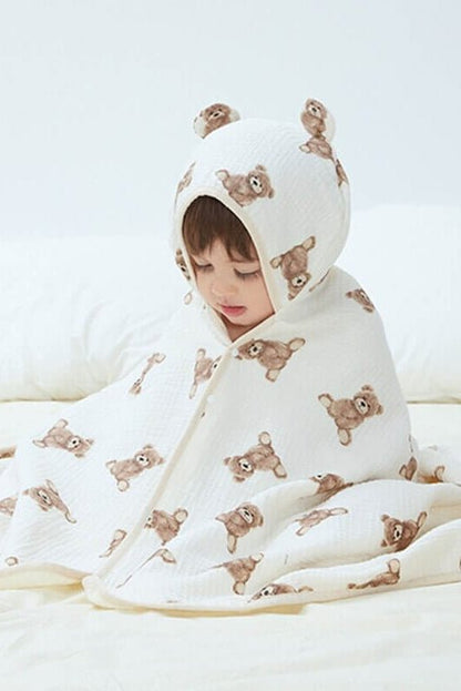 Baby Bear Hooded Bath Towel Receiving Blanket