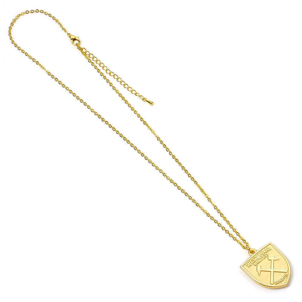 West Ham United FC Gold Finish Crest Necklace