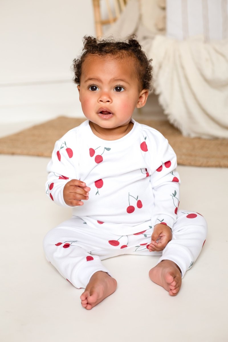 Cherry Bamboo & Organic Cotton Two-Piece Set Long Sleeve Pyjamas