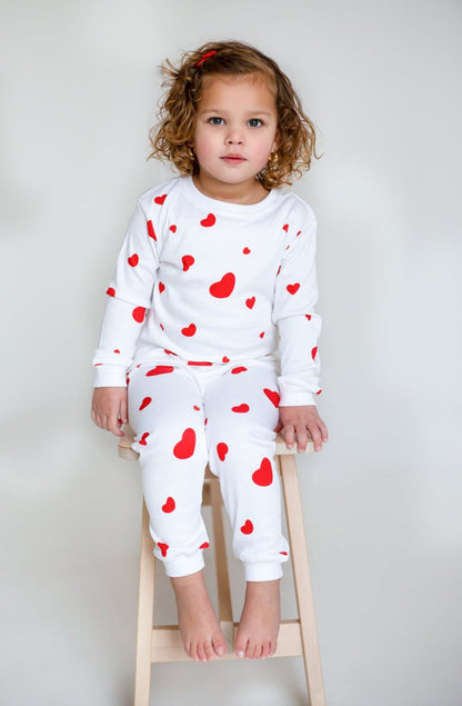 Love Heart Bamboo & Organic Cotton Two-Piece Set Long Sleeve Pyjamas