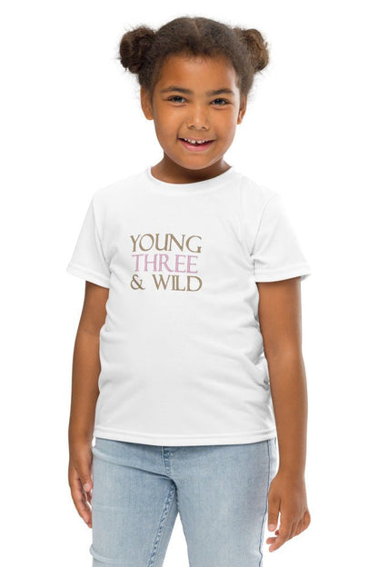 Young THREE & Wild 3rd Birthday T-Shirt Personalised