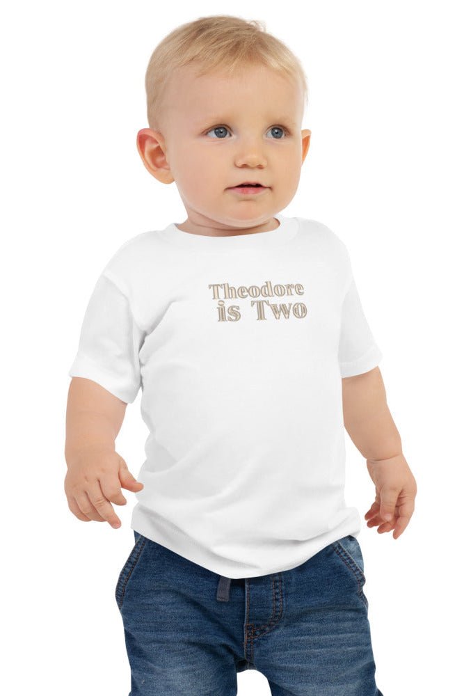 Turns Two 2nd Birthday T-Shirt Personalised Name