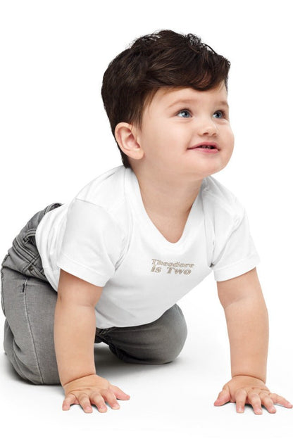 Turns Two 2nd Birthday T-Shirt Personalised Name