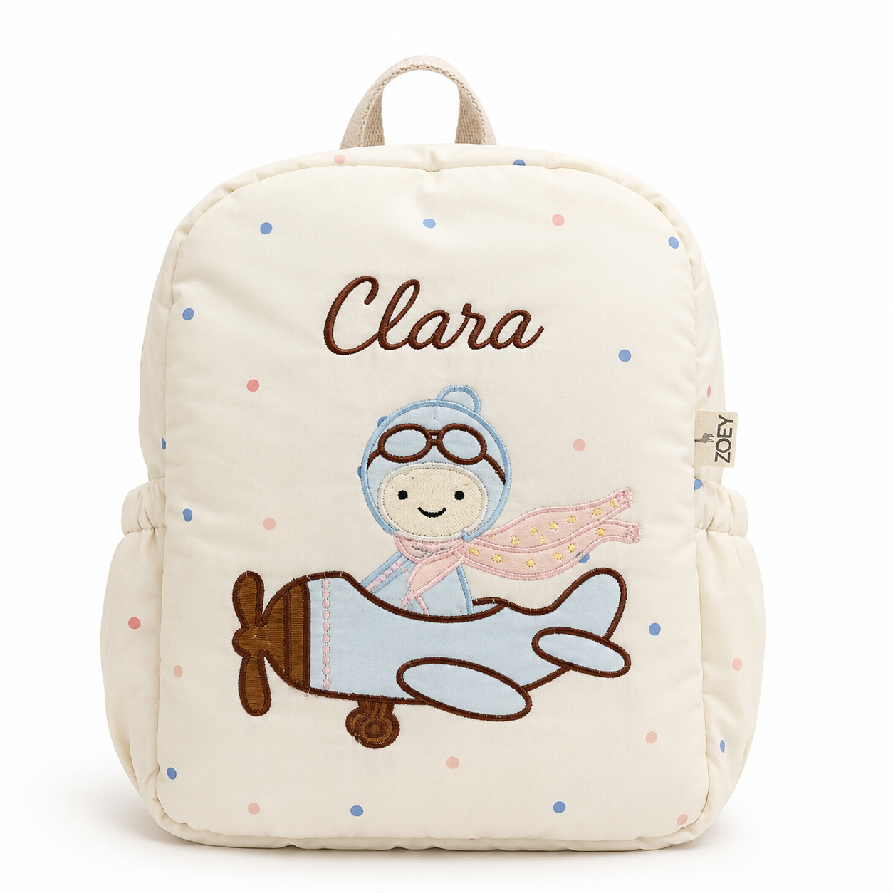 Little Aviator Personalised School Bag, Hand-Embroidered