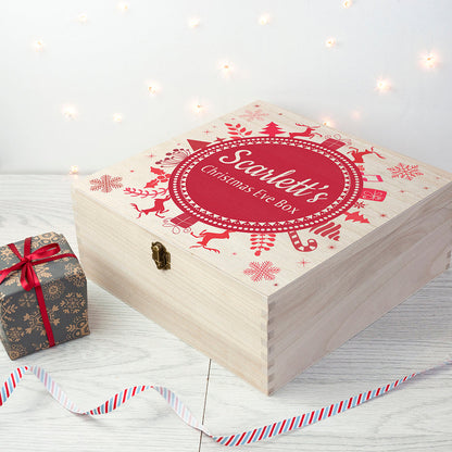 Personalised Snowflake Wreath Christmas Eve Box