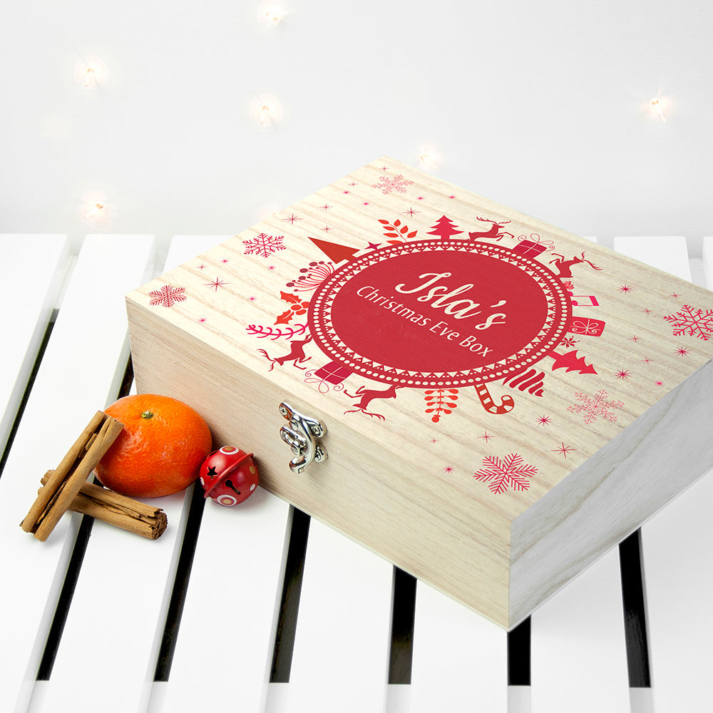Personalised Snowflake Wreath Christmas Eve Box