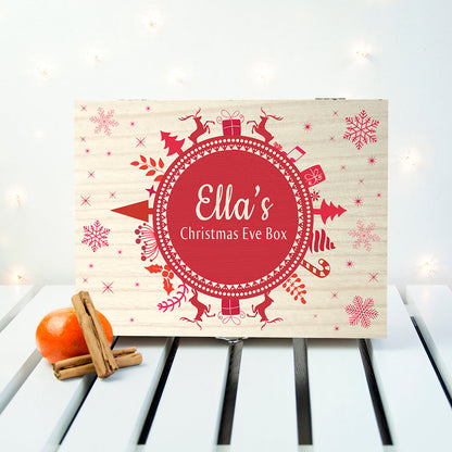 Personalised Snowflake Wreath Christmas Eve Box