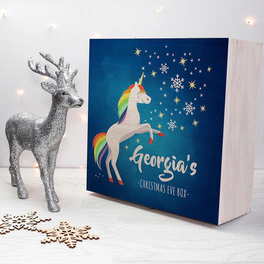 Personalised Rainbow Unicorn Christmas Eve Box