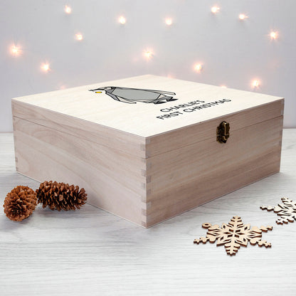 Personalised Baby Penguin First Christmas Box