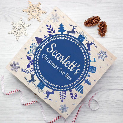 Personalised Snowflake Wreath Christmas Eve Box