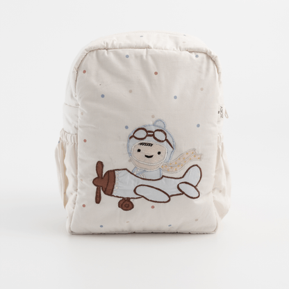 Little Aviator Personalised School Bag, Hand-Embroidered